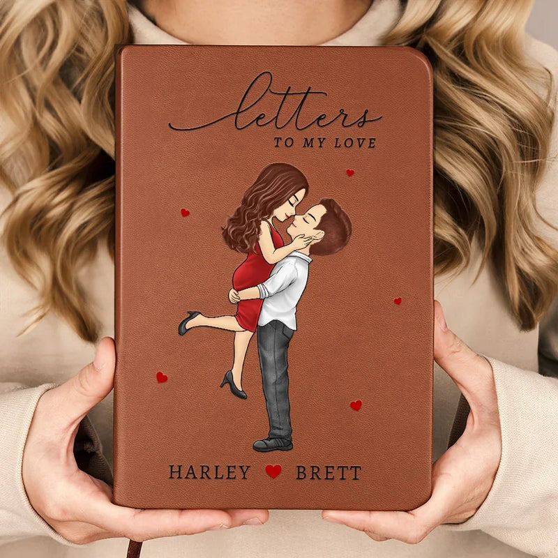 Letters To My Husband - Couple Personalized Custom Leather Journal - Gift For Husband Wife, Anniversary