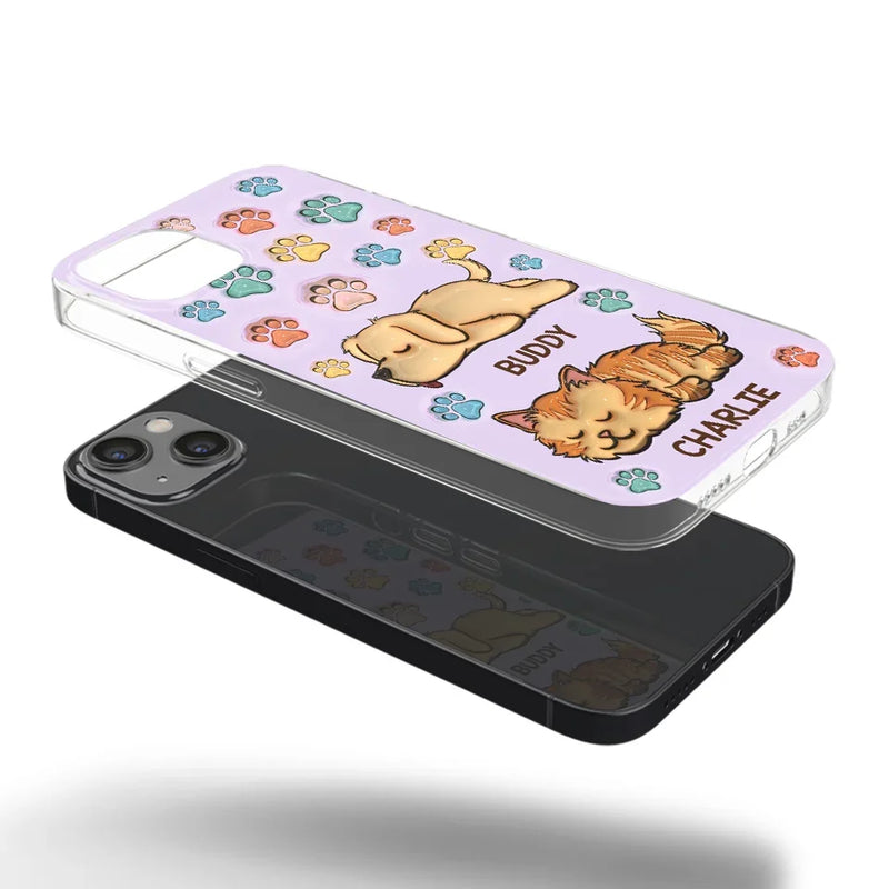 I Love My Pets - Dog & Cat Personalized Custom 3D Inflated Effect Printed Clear Phone Case - Gift For Pet Owners, Pet Lovers