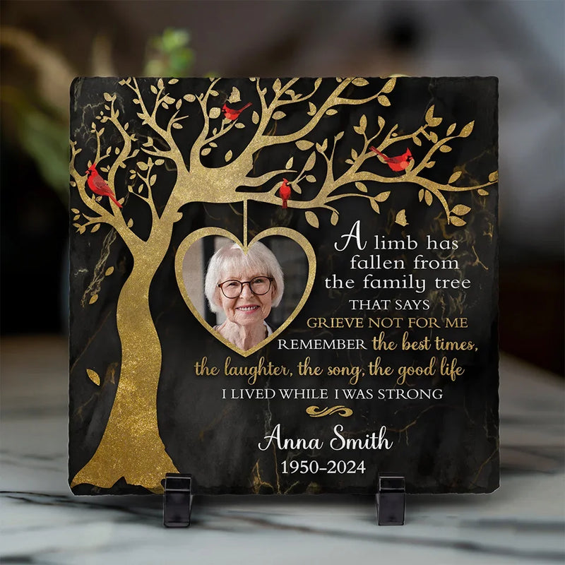 Custom Photo A Beautiful Soul Remembered - Memorial Personalized Custom Square Shaped Memorial Stone - Sympathy Gift For Family Members