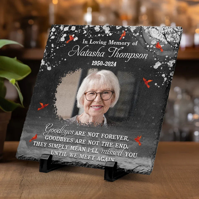 Custom Photo You Will Remain In Our Hearts Forever - Memorial Personalized Custom Square Shaped Memorial Stone - Sympathy Gift For Family Members