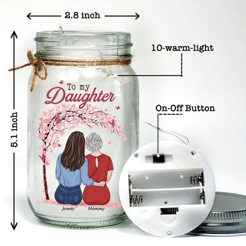 Always Remember I'm Here - Family Personalized Custom Mason Jar Light - Gift For Mom, Daughter
