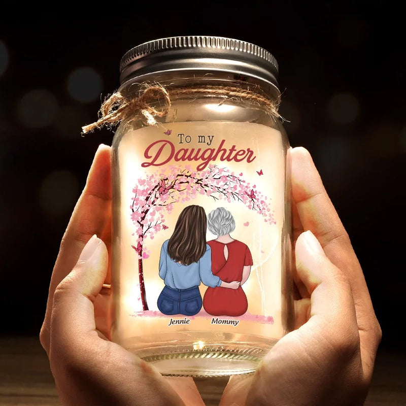Always Remember I'm Here - Family Personalized Custom Mason Jar Light - Gift For Mom, Daughter