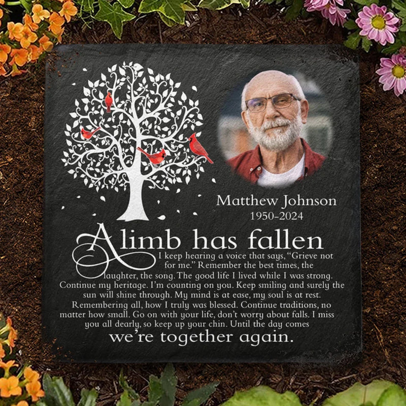 Custom Photo Remember The Best Times - Memorial Personalized Custom Square Shaped Memorial Stone - Sympathy Gift For Family Members