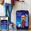 Travel Far Enough, You Meet Yourself - Travel Personalized Custom Luggage Cover - Summer Vacation Gift, Gift For Adventure Travel Lovers