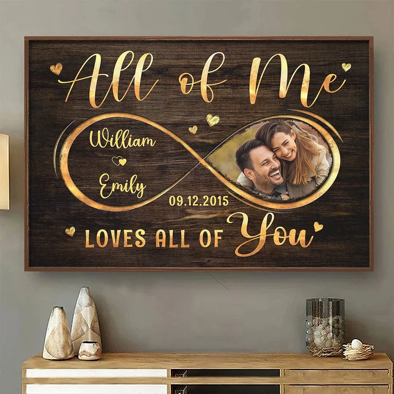 Custom Photo All Of Me Loves All Of You - Couple Personalized Custom Horizontal Poster - Gift For Husband Wife, Anniversary