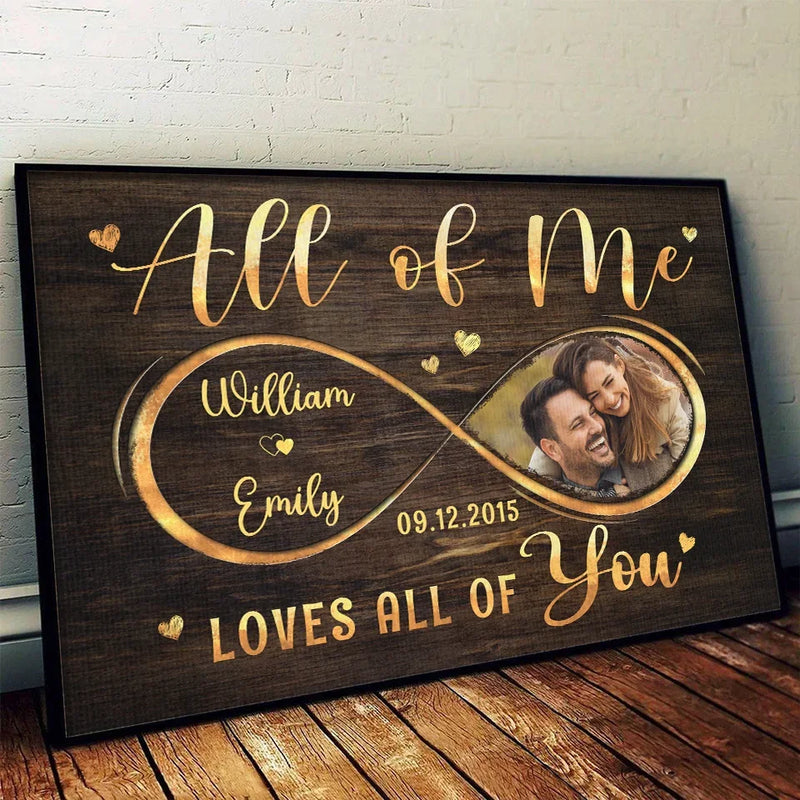 Custom Photo All Of Me Loves All Of You - Couple Personalized Custom Horizontal Poster - Gift For Husband Wife, Anniversary