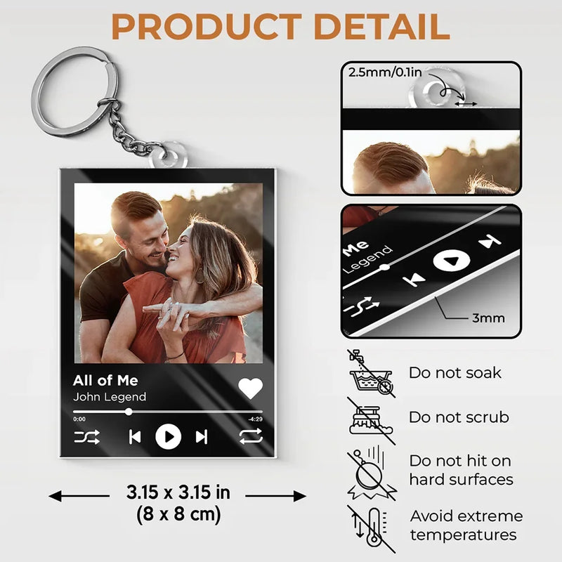 Custom Photo Give Me Your Forever - Couple Personalized Custom Shaped Acrylic Keychain - Gift For Husband Wife, Anniversary