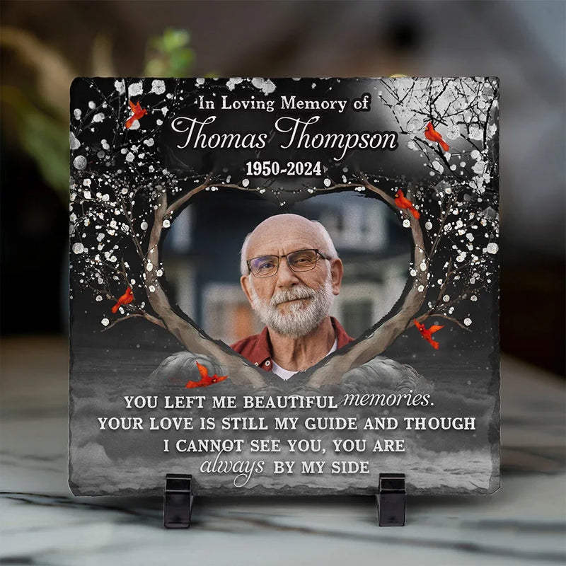 Custom Photo You Will Always Be With Us In Spirit - Memorial Personalized Custom Square Shaped Memorial Stone - Sympathy Gift For Family Members