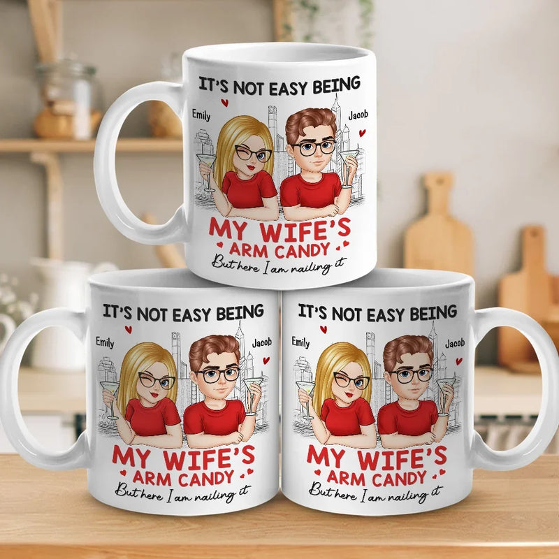 You Make My Heart Happy - Couple Personalized Custom Mug - Gift For Husband Wife, Anniversary