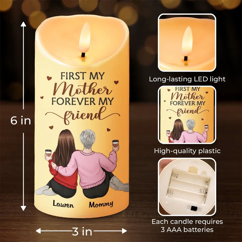 We Carry Your Love In Our Hearts Every Day - Family Personalized Custom LED Candle - Gift For Mom, Daughter