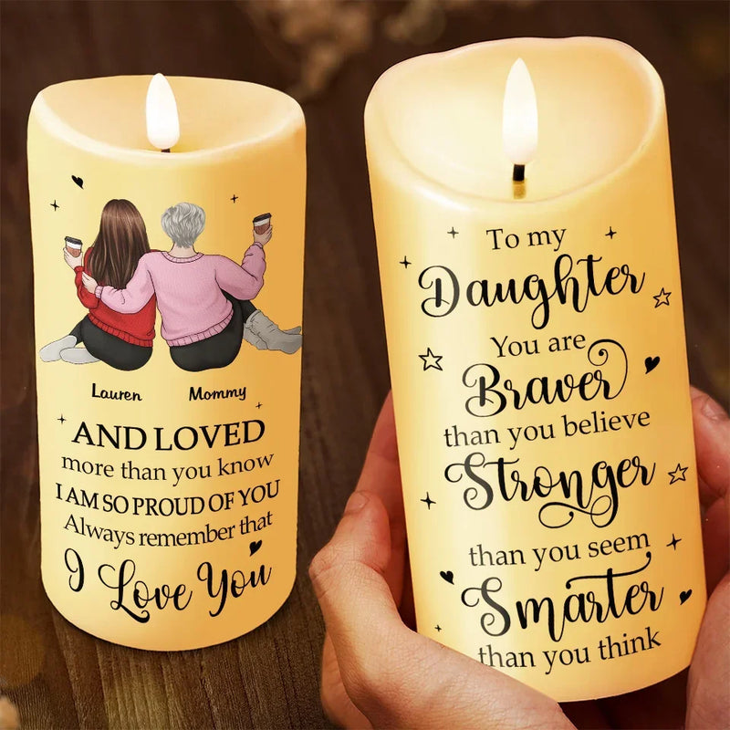 Forever Grateful, Forever Loving You, Mom - Family Personalized Custom LED Candle - Gift For Mom, Daughter