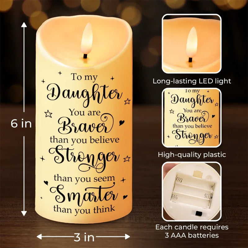 Forever Grateful, Forever Loving You, Mom - Family Personalized Custom LED Candle - Gift For Mom, Daughter