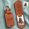 Custom Photo My Mind Still Talks To You - Memorial Personalized Custom Engraved Leather Keychain - Sympathy Gift For Family Members