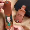 Custom Photo Always Loves, Never Forgotten, Forever Missed - Memorial Personalized Custom Engraved Leather Keychain - Sympathy Gift For Family Members