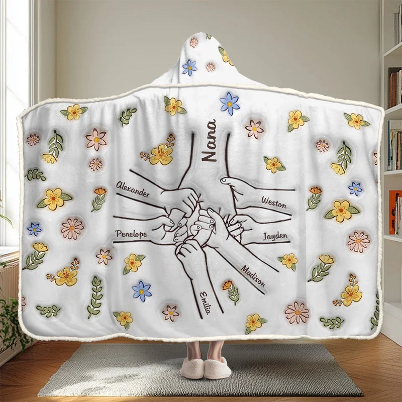 Love Makes A Family Complete - Family Personalized Custom 3D Inflated Effect Printed Snuggle Blanket, Hoodie Blanket - Gift For Family Members