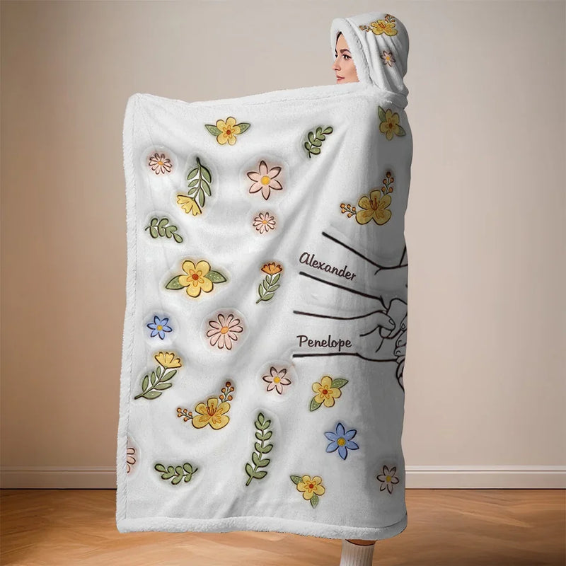 Love Makes A Family Complete - Family Personalized Custom 3D Inflated Effect Printed Snuggle Blanket, Hoodie Blanket - Gift For Family Members