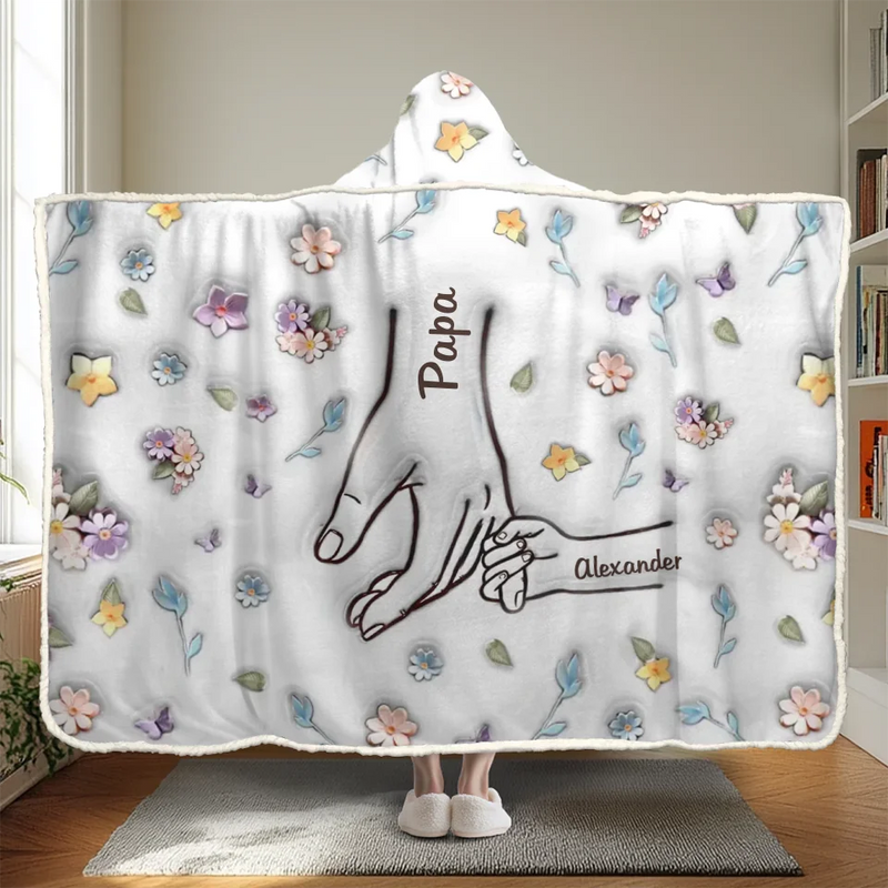 Let's Hold Hands And Brave This World Together - Family Personalized Custom 3D Inflated Effect Printed Snuggle Blanket, Hoodie Blanket - Gift For Family Members