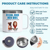 A Girl And Her Dogs Share A Language That Doesn’t Need Words - Dog Personalized Custom 14oz Stainless Steel Tumbler With Handle - Gift For Pet Owners, Pet Lovers