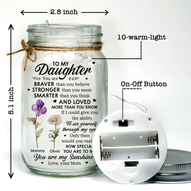 You Are My Sunshine - Family Personalized Custom Mason Jar Light - Gift For Mom, Daughter
