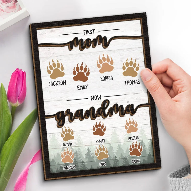 Journey Of The Heart - Family Personalized Custom 2-Layered Wooden Plaque With Stand - Gift For Mom, Grandma