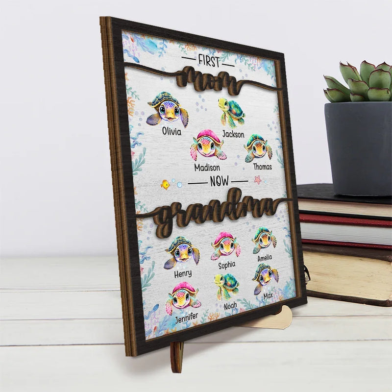 You Are In Our Hearts Forever - Family Personalized Custom 2-Layered Wooden Plaque With Stand - Gift For Mom, Grandma