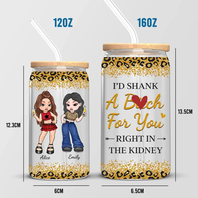 Better Together - Bestie Personalized Custom Glass Cup, Iced Coffee Cup - Gift For Best Friends, BFF, Sisters