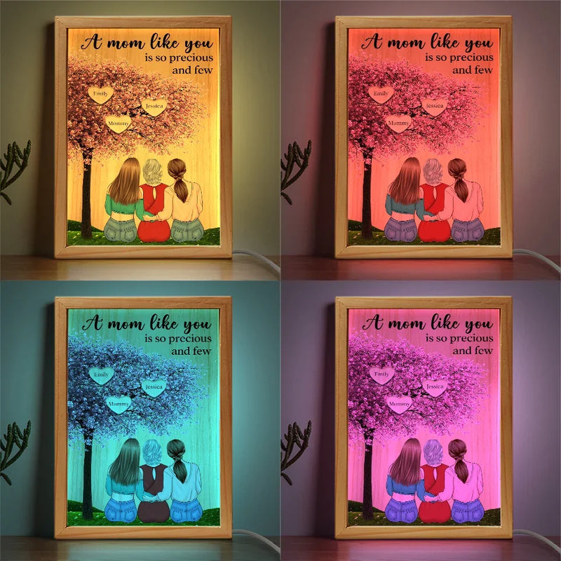 Behind Every Great Daughter Is An Even Greater Mom - Family Personalized Custom Frame Light Box - Gift For Mom, Daughter