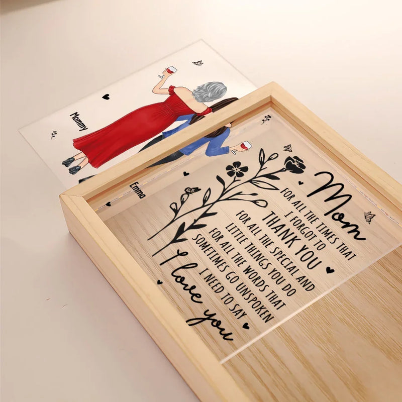 A Daughter Is Her Mother's Treasure - Family Personalized Custom Frame Light Box - Gift For Mom, Daughter