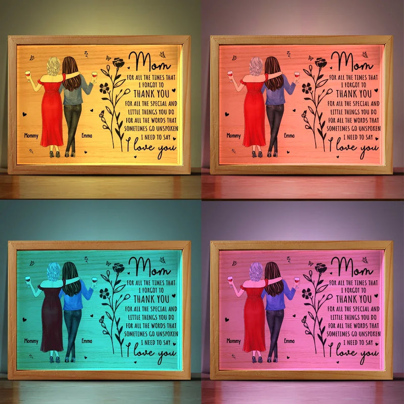 A Daughter Is Her Mother's Treasure - Family Personalized Custom Frame Light Box - Gift For Mom, Daughter