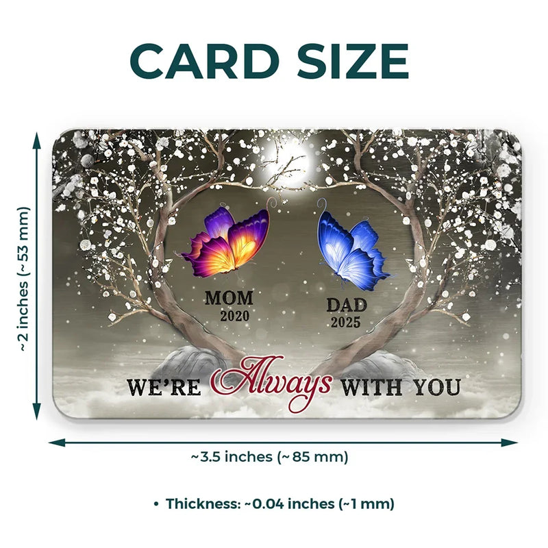 Like A Butterfly, They Lived Briefly But Beautifully - Memorial Personalized Custom Aluminum Wallet Card - Sympathy Gift For Family Members