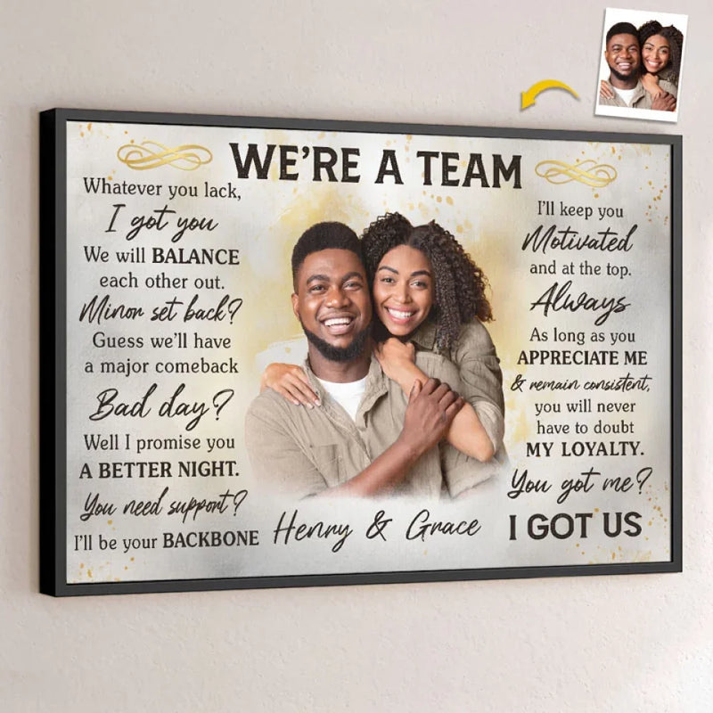 Custom Photo We Will Balance Each Other Out - Couple Personalized Custom Horizontal Poster - Gift For Husband Wife, Anniversary