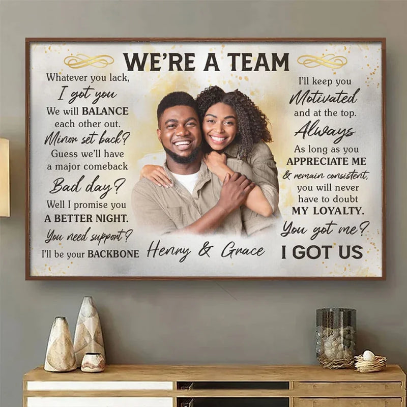 Custom Photo We Will Balance Each Other Out - Couple Personalized Custom Horizontal Poster - Gift For Husband Wife, Anniversary