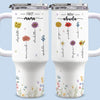 Bloom Where You Are Planted - Family Personalized Custom 40 Oz Stainless Steel Tumbler With Handle - Mother's Day, Gift For Mom, Grandma