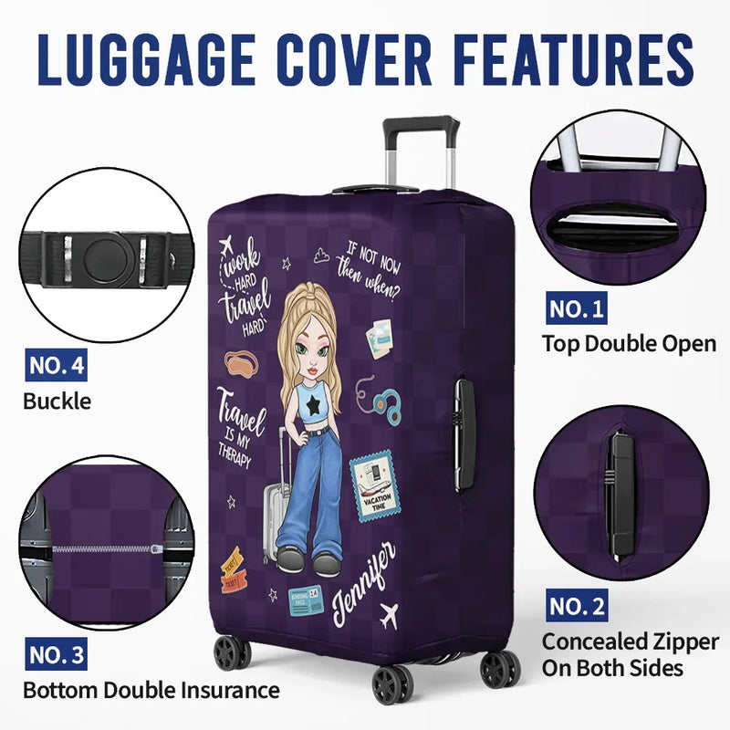 The Sky Is Calling And I Must Go - Travel Personalized Custom Luggage Cover - Summer Vacation Gift, Gift For Adventure Travel Lovers