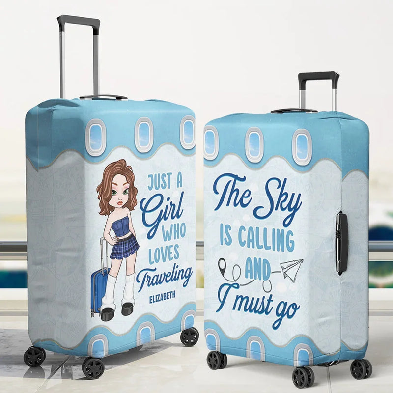 Travel More, Worry Less - Travel Personalized Custom Luggage Cover - Summer Vacation Gift, Gift For Adventure Travel Lovers