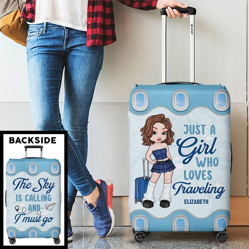 Travel More, Worry Less - Travel Personalized Custom Luggage Cover - Summer Vacation Gift, Gift For Adventure Travel Lovers
