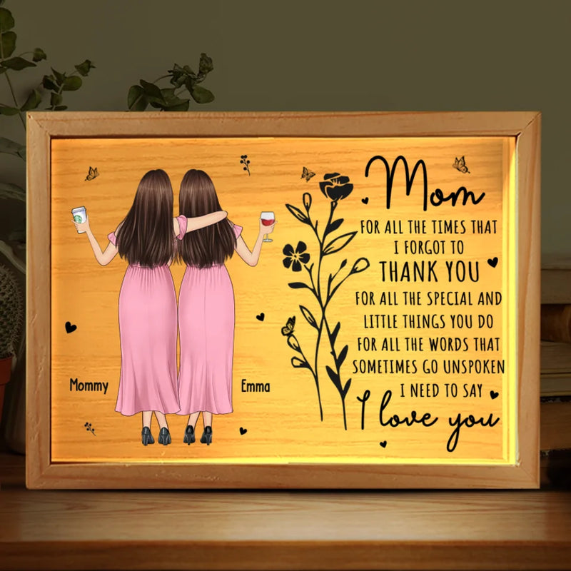 A Daughter Is Her Mother's Treasure - Family Personalized Custom Frame Light Box - Gift For Mom, Daughter
