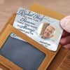 Custom Photo A Hug Sent From Heaven - Memorial Personalized Custom Aluminum Wallet Card - Sympathy Gift For Family Members