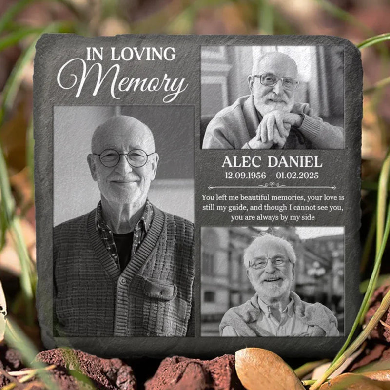 Custom Photo Your Love Is Still My Guide - Memorial Personalized Custom Square Shaped Stone With Stand - Sympathy Gift For Family Members