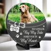 Custom Photo You Left Paw Prints On My Heart Forever - Memorial Personalized Custom Round Shaped Stone With Stand - Sympathy Gift For Pet Owners, Pet Lovers