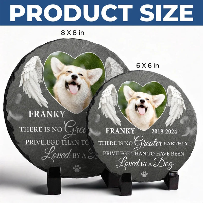 Custom Photo Your Spirit Will Always Remain With Me - Memorial Personalized Custom Round Shaped Stone With Stand - Sympathy Gift For Pet Owners, Pet Lovers