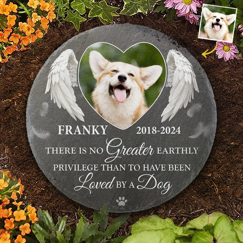 Custom Photo Your Spirit Will Always Remain With Me - Memorial Personalized Custom Round Shaped Stone With Stand - Sympathy Gift For Pet Owners, Pet Lovers