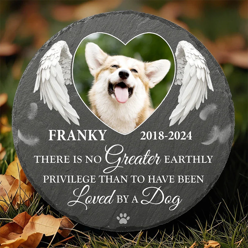 Custom Photo Your Spirit Will Always Remain With Me - Memorial Personalized Custom Round Shaped Stone With Stand - Sympathy Gift For Pet Owners, Pet Lovers