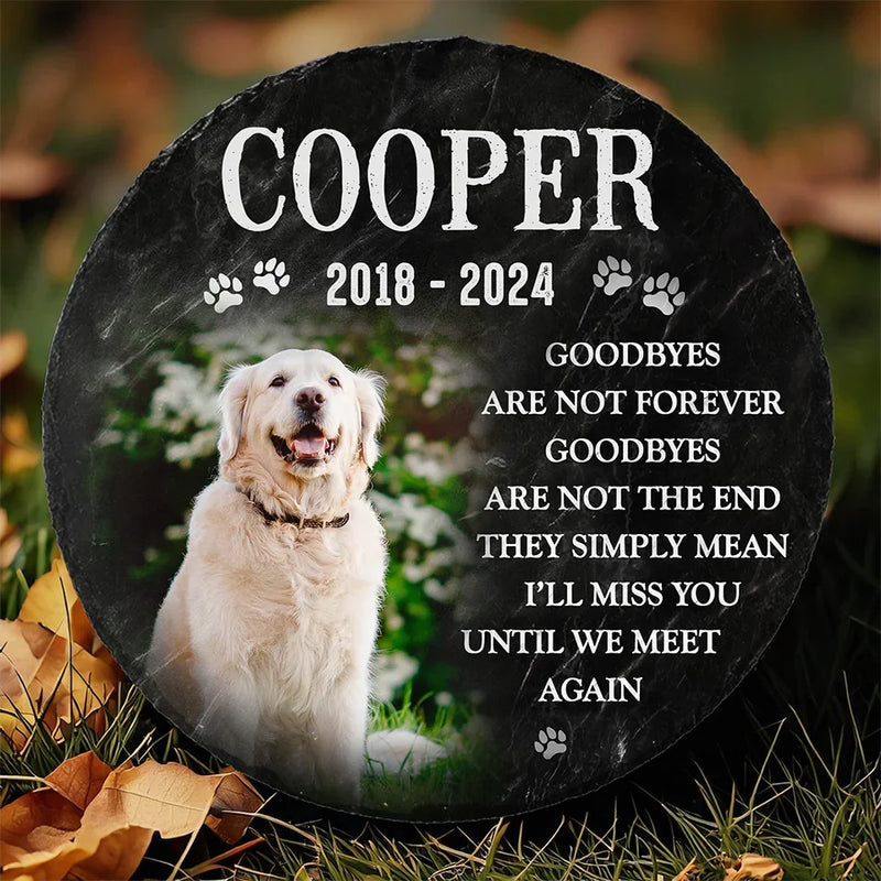 Custom Photo Cherished Friend, Faithful To The End - Memorial Personalized Custom Round Shaped Stone With Stand - Sympathy Gift For Pet Owners, Pet Lovers