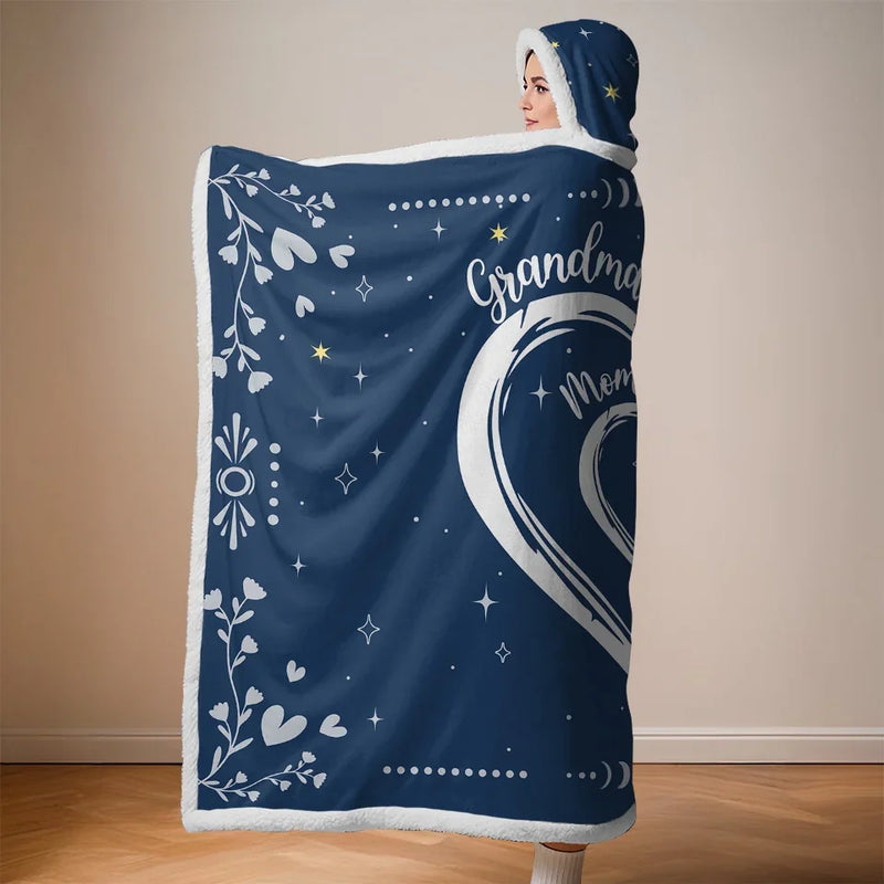 Rooted In Love, Growing Together - Family Personalized Custom Snuggle Blanket, Hoodie Blanket - Gift For Mom, Grandma