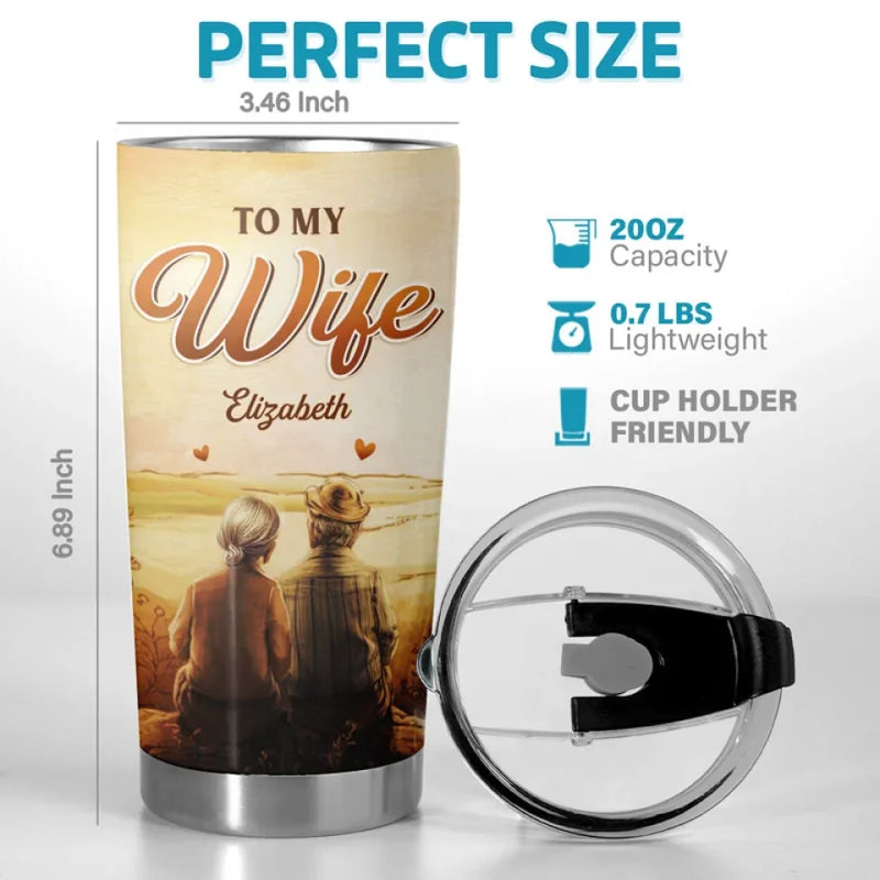 Steady Hearts, Unshaken Love - Couple Personalized Custom Tumbler - Gift For Husband Wife, Anniversary