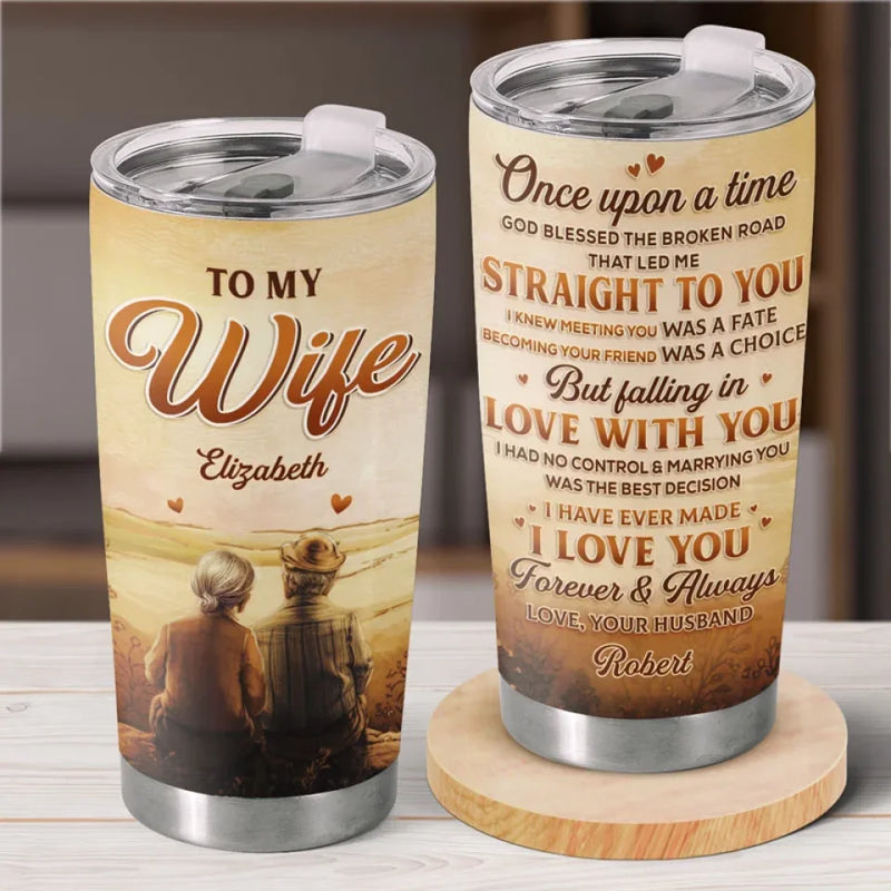 Steady Hearts, Unshaken Love - Couple Personalized Custom Tumbler - Gift For Husband Wife, Anniversary