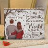 Together Is A Wonderful Place To Be - Couple Personalized Custom Horizontal Rectangle Shaped Building Brick Blocks - Gift For Husband Wife, Anniversary