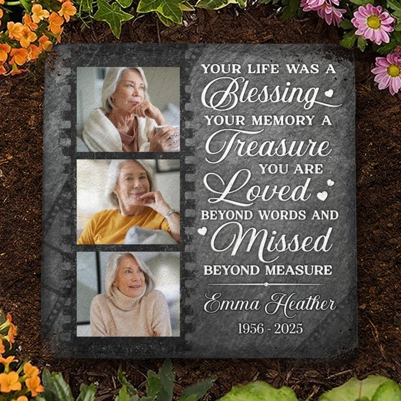 Custom Photo Remembering Our Love That Guides Us Forever - Memorial Personalized Custom Square Shaped Stone With Stand - Sympathy Gift For Family Members