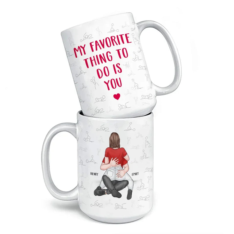 Two Hearts In Love Need No Words - Couple Personalized Custom Mug - Gift For Husband Wife, Anniversary